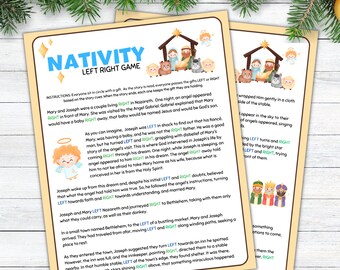 The Nativity Left Right Game, Christmas Left Right, Christmas Party and Classroom Game, Gift Exchange Game, Pass The Gift Game