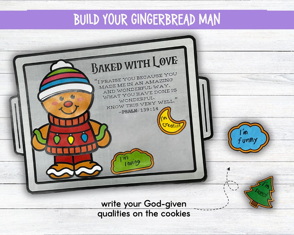 Christmas Bible Lesson Craft, Build a Gingerbread Man Craft, Baked With ...