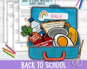 Back to School Bible Lesson Craft, God's Hearty Snacks Craft Activity for Kids Sunday School or Homeschool