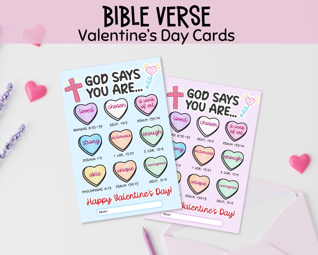 Valentine's Bible Verse Scripture Cards for Kids - Printable Cards (PDF ...