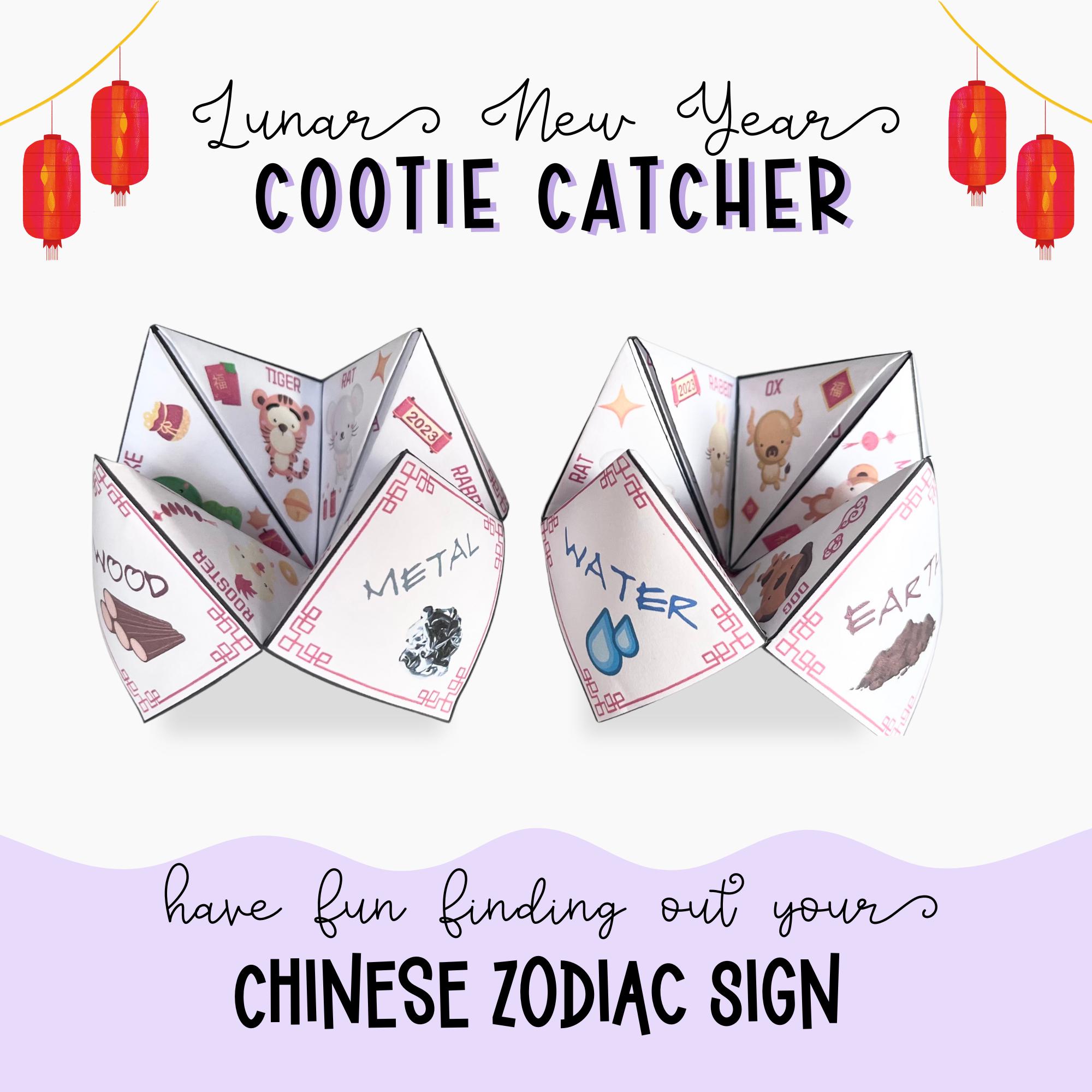lunar new year cootie catcher - chinese new year paper fortune