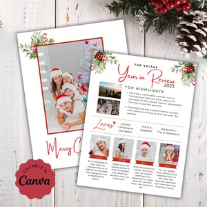 Newsletter di Natale, Rassegna dell'anno, Newsletter per la famiglia, Newsletter per le feste, Cartolina fotografica per le feste, Lettera di Natale