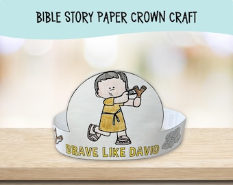 David Bible Story Paper Crown Craft for Sunday School Kids