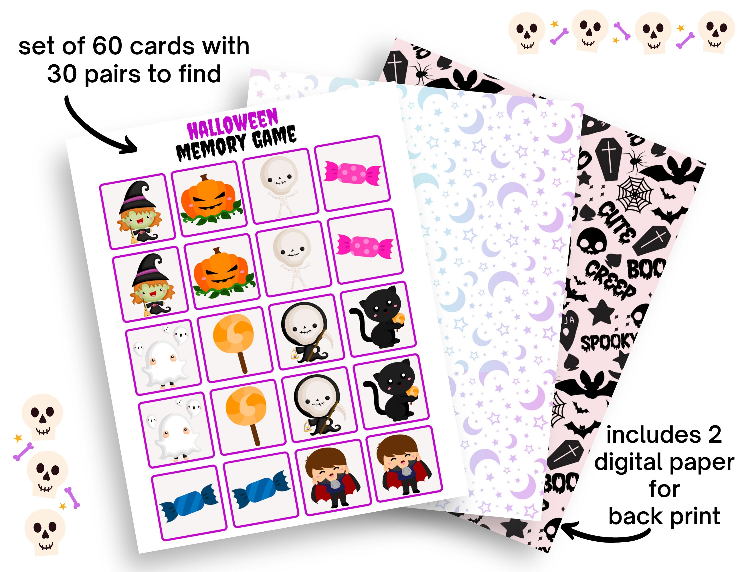 Halloween Memory Game - Printable Halloween Card Matching Game ...