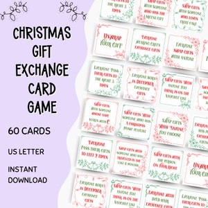クリスマス ギフト交換カード - クリスマス パーティー ギフト ゲーム - PDF - 即時ダウンロード