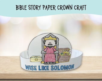 King Solomon Bible Story Paper Crown Craft for Sunday School Kids