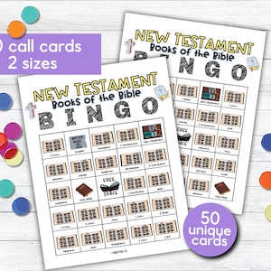 New Testament Books of the Bible Bingo | Christian Games for Sunday School, Church, and Family Fun