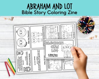 アブラハムとロトの聖書物語ぬりえミニブック（子供向け）｜印刷可能｜日曜学校向けアクティビティ