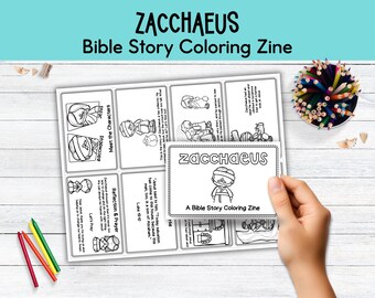 ザアカイの聖書物語ぬりえミニブック（子供向け）｜印刷可能｜日曜学校向けアクティビティ