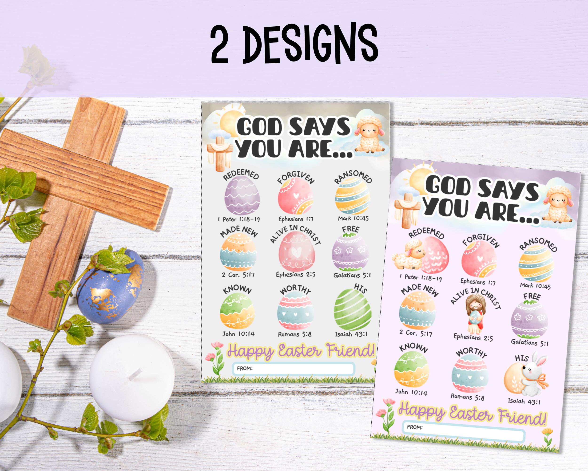 Easter Bible Verse Scripture Cards for Kids - Printable Cards (PDF) - Etsy