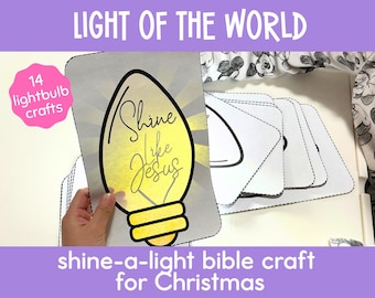 Christmas Shine-a-Light Bible Lesson & Flashlight Craft for Kids | Jesus Is the Light of the World Bible Lesson for Sunday School