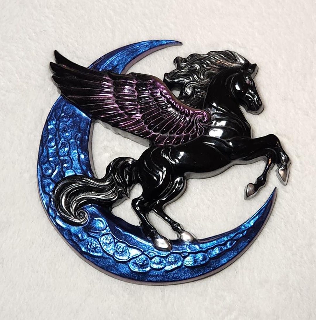 Celestial Pegasus Wall Decor - Winged Horse on Crescent Moon - Etsy