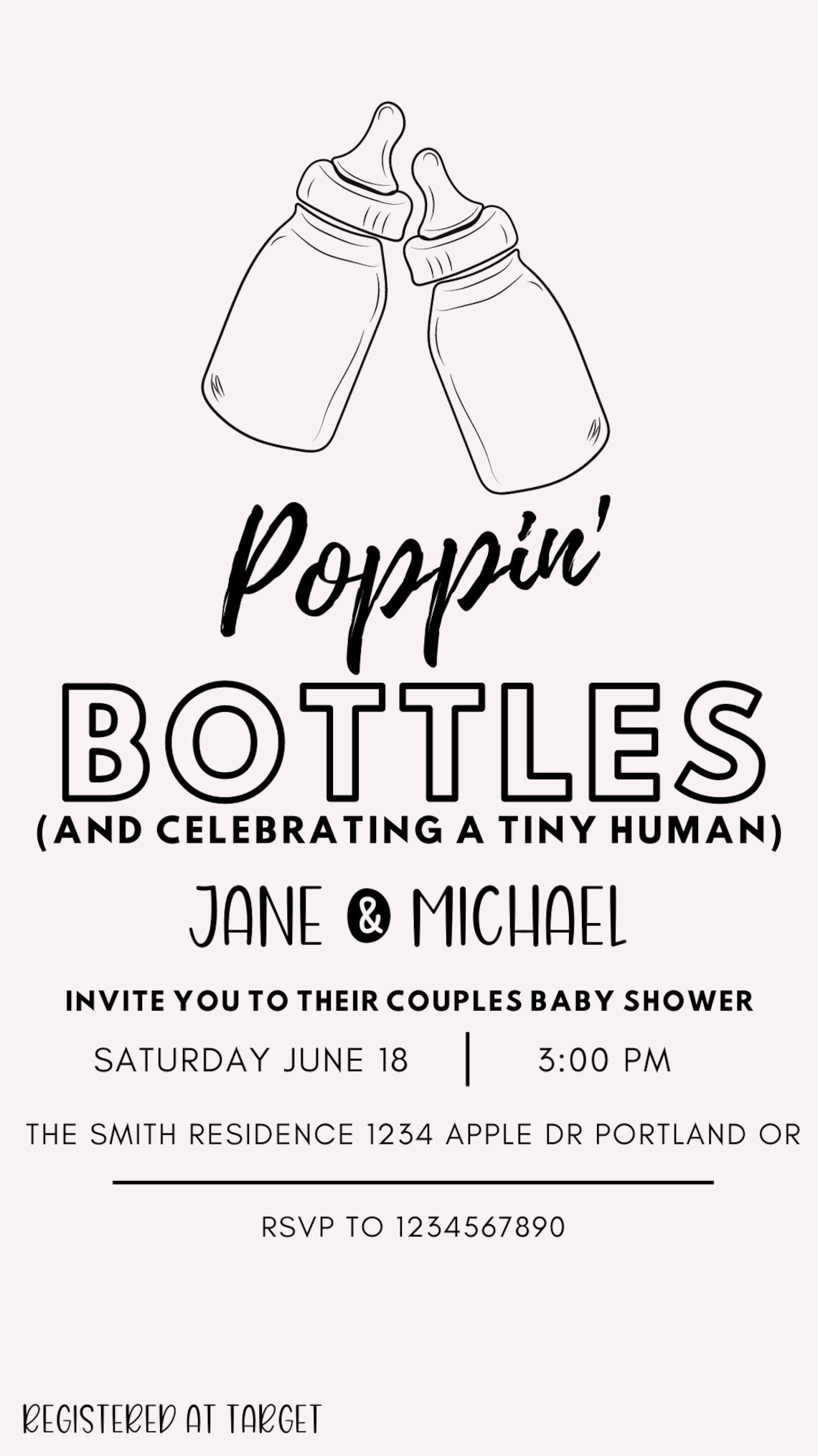 Funny Baby Shower Template Popping Bottles Baby Shower Etsy