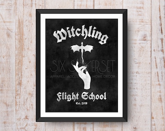 Witchling Flight School Print, Manon Blackbeak, Throne of Glass, SJM Inspired Art, Digital Download Only