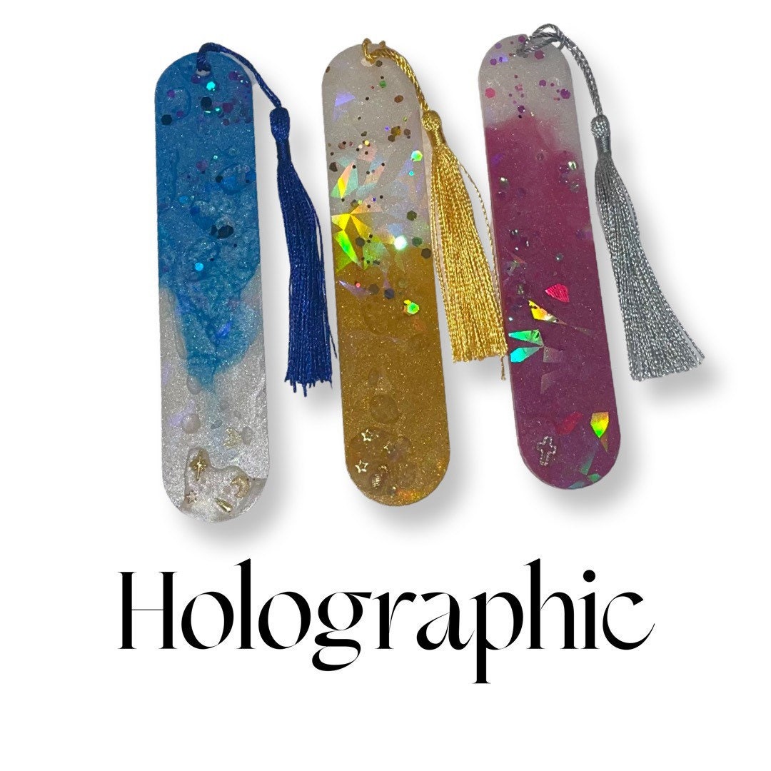Holographic Resin Bookmarks Bookmarks Book Accessories Etsy