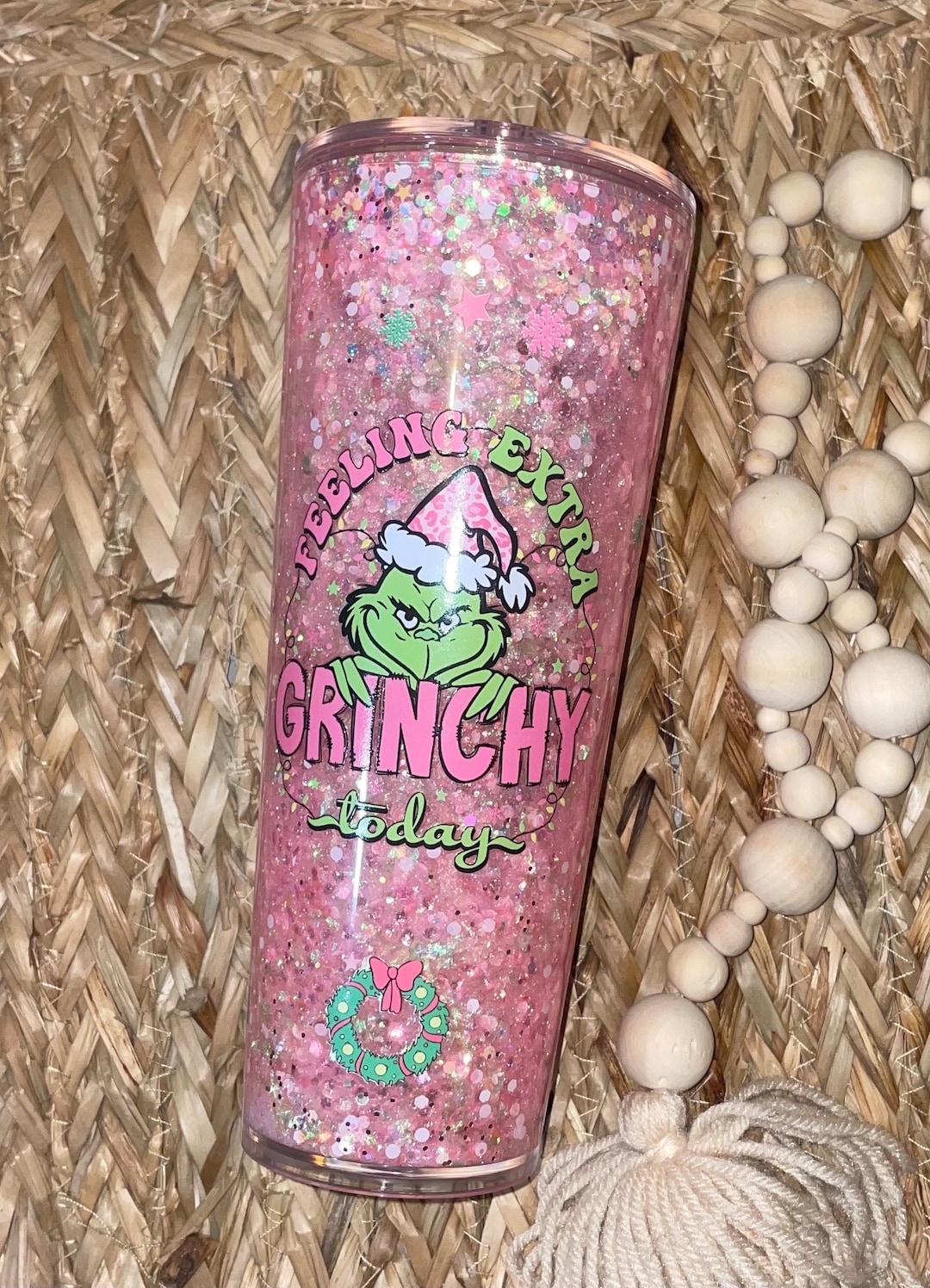 Grinch Snow Globe Tumbler Snow Globe Tumblersglass Cups Etsy