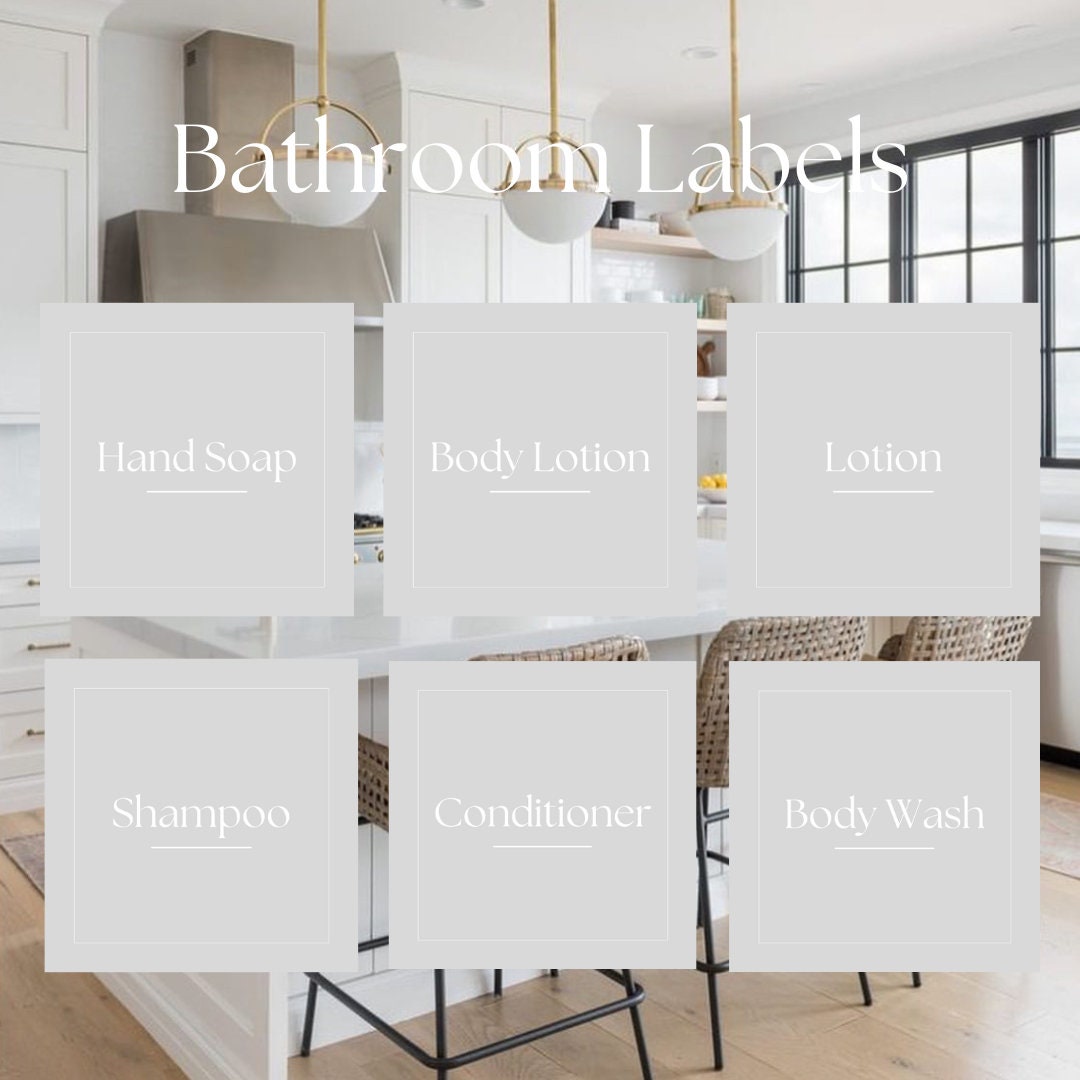 Home Organizing Label | Gray | Room Labels | Bathroom Labels | Kitchen ...