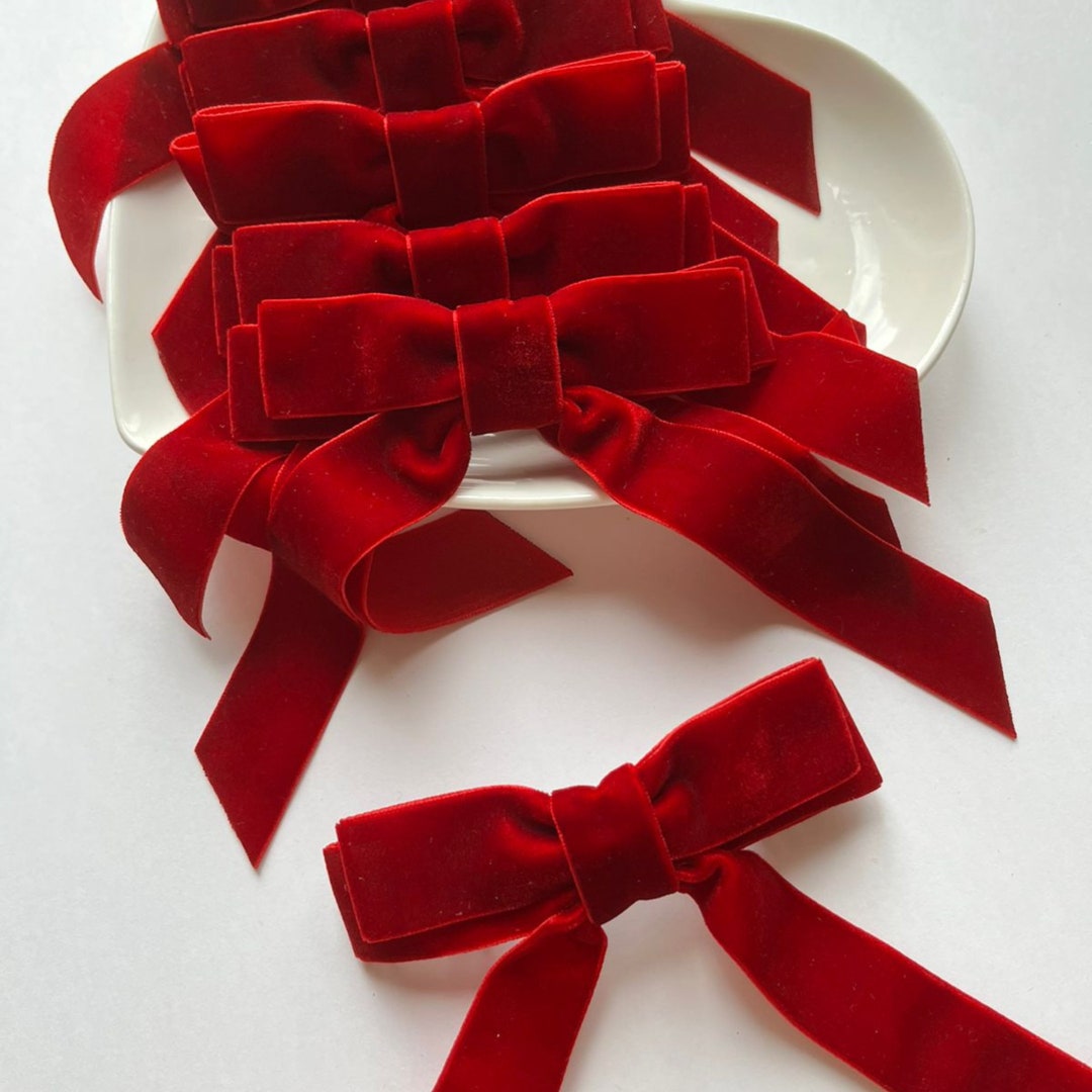 Big Velvet Christmas Barrettes, High Quality Hair Bows, Hair