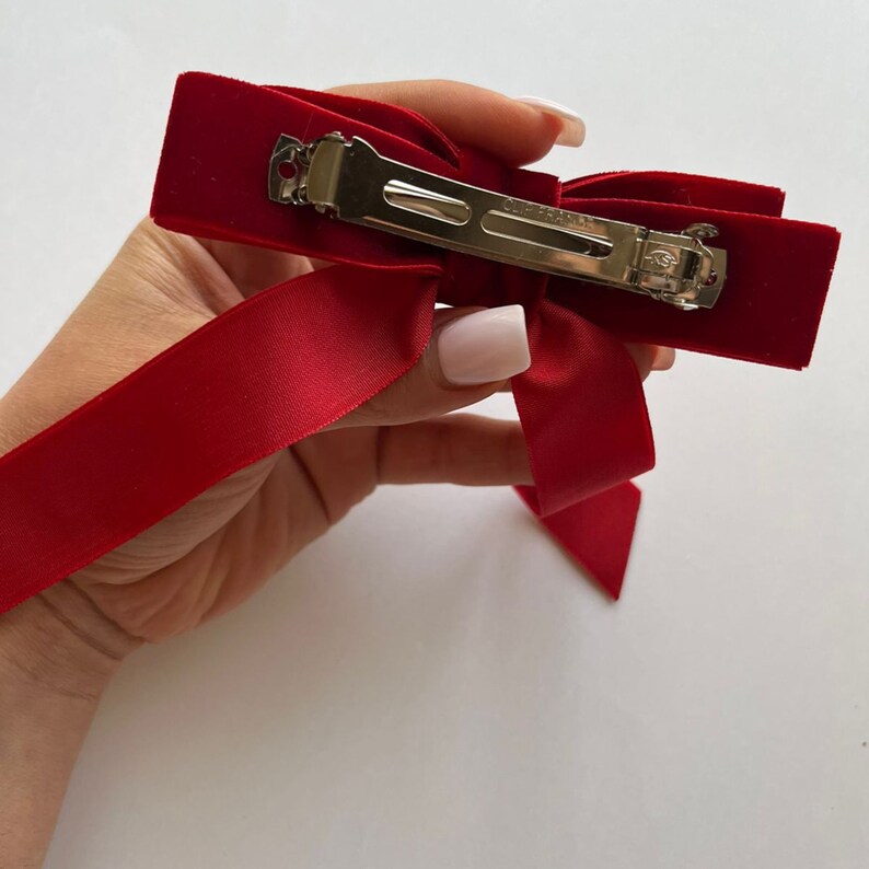 Big Velvet Christmas Barrettes, High Quality Hair Bows, Hair