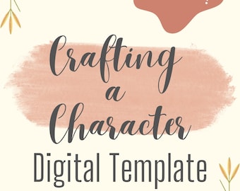 Crafting a Character Template - Character Profile Digital Printable PDF - Instant Download