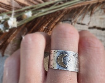 Handmade crescent moon ring