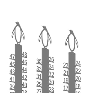 Penguin Snow Depth Gauge archivos dxf svg / 48 inc - 36 inc - 24 inc archivos dxf de calibre de nieve / Penguin Plasma Cut Files / archivos dxf para plasma