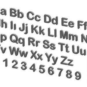 Archivo STL de letras y números en 3D / Archivos STL impresos en 3D / Fuentes de letras y números para impresión 3D / Letras impresas en 3D / Números impresos en 3D