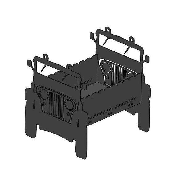 archivo jeep fire pit dxf para plasma, fire pit dxf archivos para láser, pozo de fuego portátil, hágalo usted mismo, fogata dxf descarga digital, sin soldadura