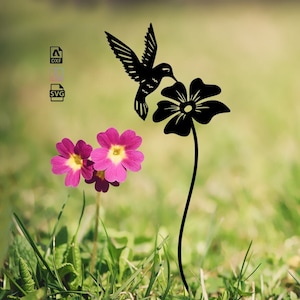 Hummingbird Garden Stake DXF Archivos SVG, archivos DXF de decoración de jardín, archivos dxf para estaca de jardín de plasma, archivos svg de corte láser de aves, archivos de corte de plasma