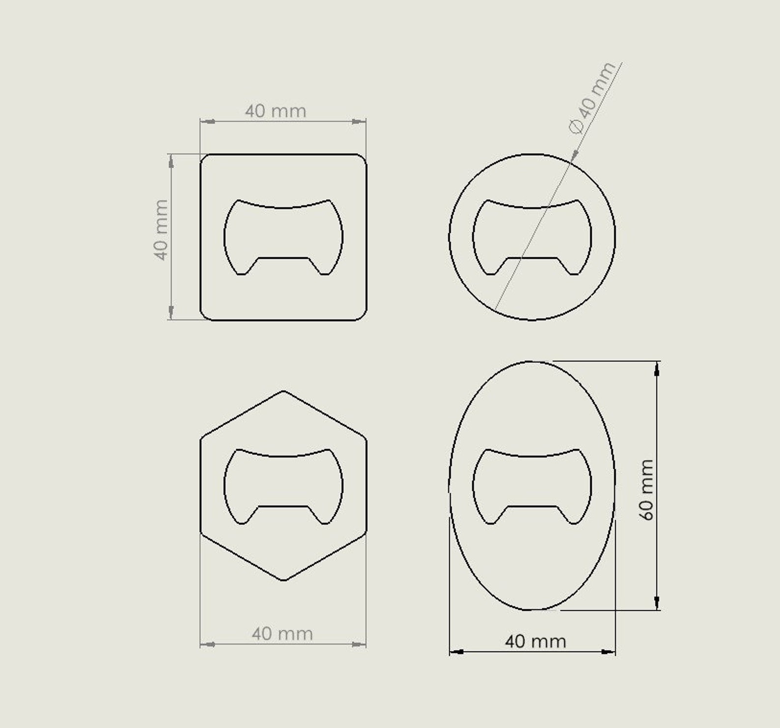 4 Pcs Beer Bottle Opener Dxf and Svg File, Bottle Opener Laser File