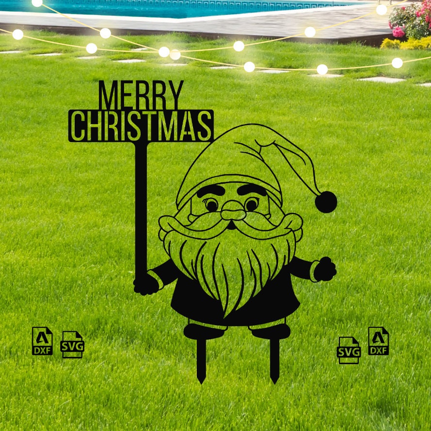 Merry Christmas Garden Stakes DXF SVG Files Christmas Garden Stake