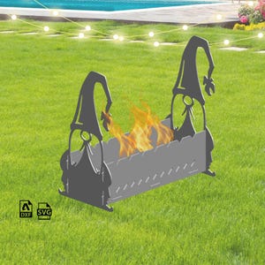 Weihnachten Wichtel Feuer Grube Dxf und SVG Datei | Portable Fire Pit Dxf Dateien für Laser | Fire Pit Design für Laser- und Plotterschneiden | Digital
