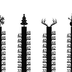 4 pcs, 48 inc Snow depth Gauge dxf and svg files, 48 snow flake gauge dxf file,Tree sign Snow Gauge dxf files,dxf files for plasma christmas