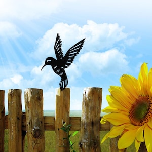 Kolibri Zaun Topper DXF SVG Laser Cut Dateien | Vogel Gartendekoration | Metall Yard Art | Metall Kolibri Silhouette für Gartenzaun