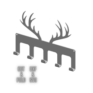 antler key holder dxf svg laser cut file | metal key hanger dxf svg cnc plasma cut file | key holder pattern| key holder dxf file for plasma