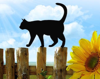 Cat Fence Topper DXF SVG Files | Cat Garden Decoration | Metal Yard Art | Metal Cat Silhouette for Garden Fence | Laser, Plasma Cutting File