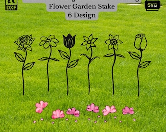 Metall Blumen Garten Stakes DXF SVG-Dateien | Metall Rose Decor dxf Dateien | Dxf Dateien für Plasmen | Dxf-Dateien für Laser | Rosen-Plasma-Schnitt-Dateien