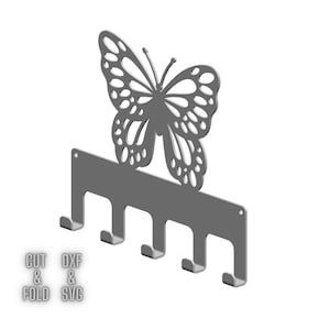 Titular de la llave de mariposa dxf svg archivos de corte / archivos dxf para plasma / colgador de llaves de metal svg dxf / archivos de corte láser / archivos dxf para cnc / archivos de corte de plasma