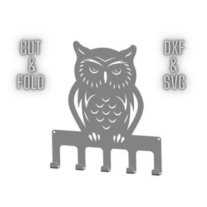 porta llaves de búho dxf svg archivos cortados con láser / estante de llaves de búho dxf / archivos dxf para plasma / archivos dxf para archivos cortados por plasma cnc / pared del porta llaves dxf