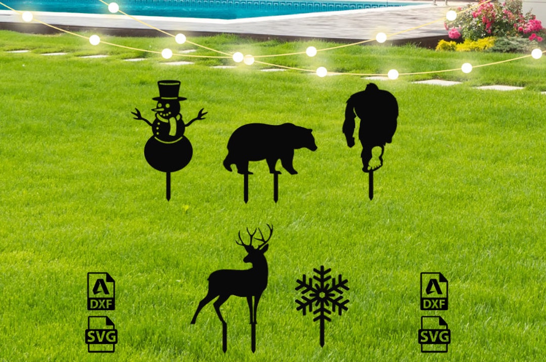 Christmas Garden Stakes Dxf and Svg Files Christmas Stake Etsy