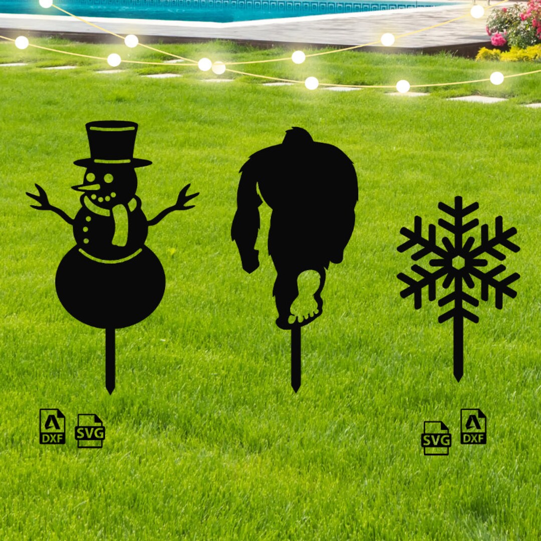 Christmas Garden Stakes Dxf and Svg Files Christmas Stake Etsy Ireland