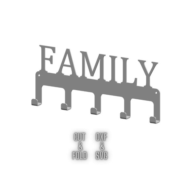 Family key holder dxf svg cut files | dxf files for plasma | metal key hanger svg dxf | laser cut files/ dxf files for cnc/ plasma cut files