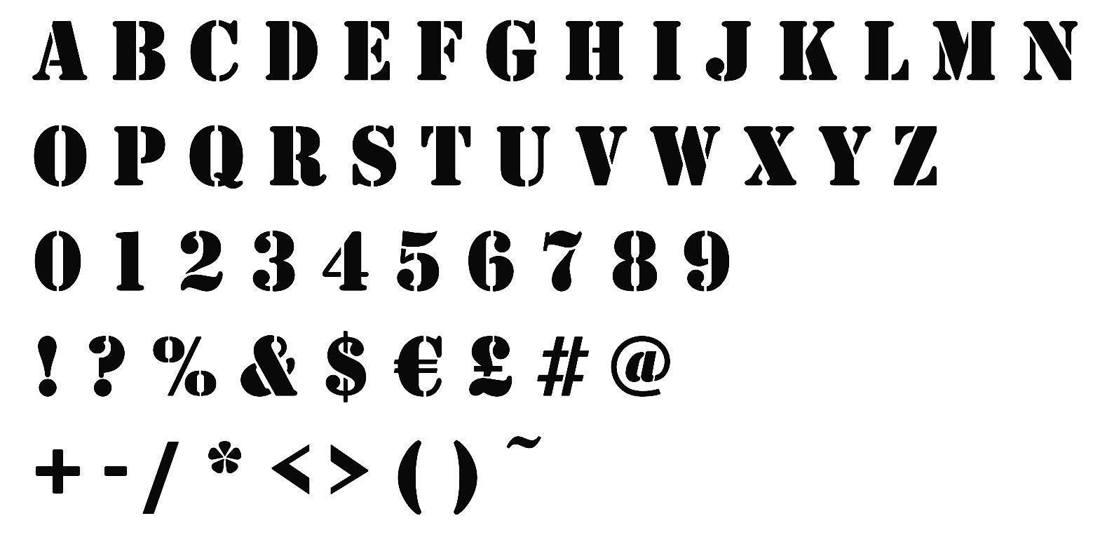 Sitencil Font Alphabet Letters Dxf and Svg Files/dxf Files for Laser
