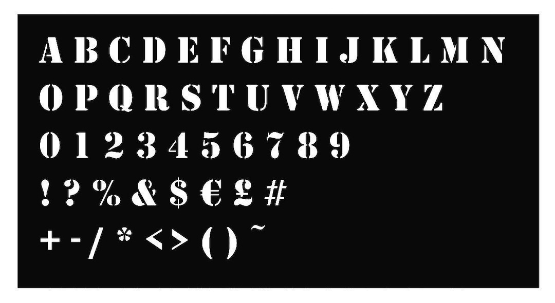 Sitencil Font Alphabet Letters Dxf and Svg Files, Font for Cnc Laser