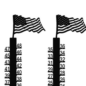 48 inc Snow depth Gauge dxf files, 36 inc snow gauge usa flag svg files, snow gauge stakes, snow gauge stick,snow gauge cnc plasma cut file