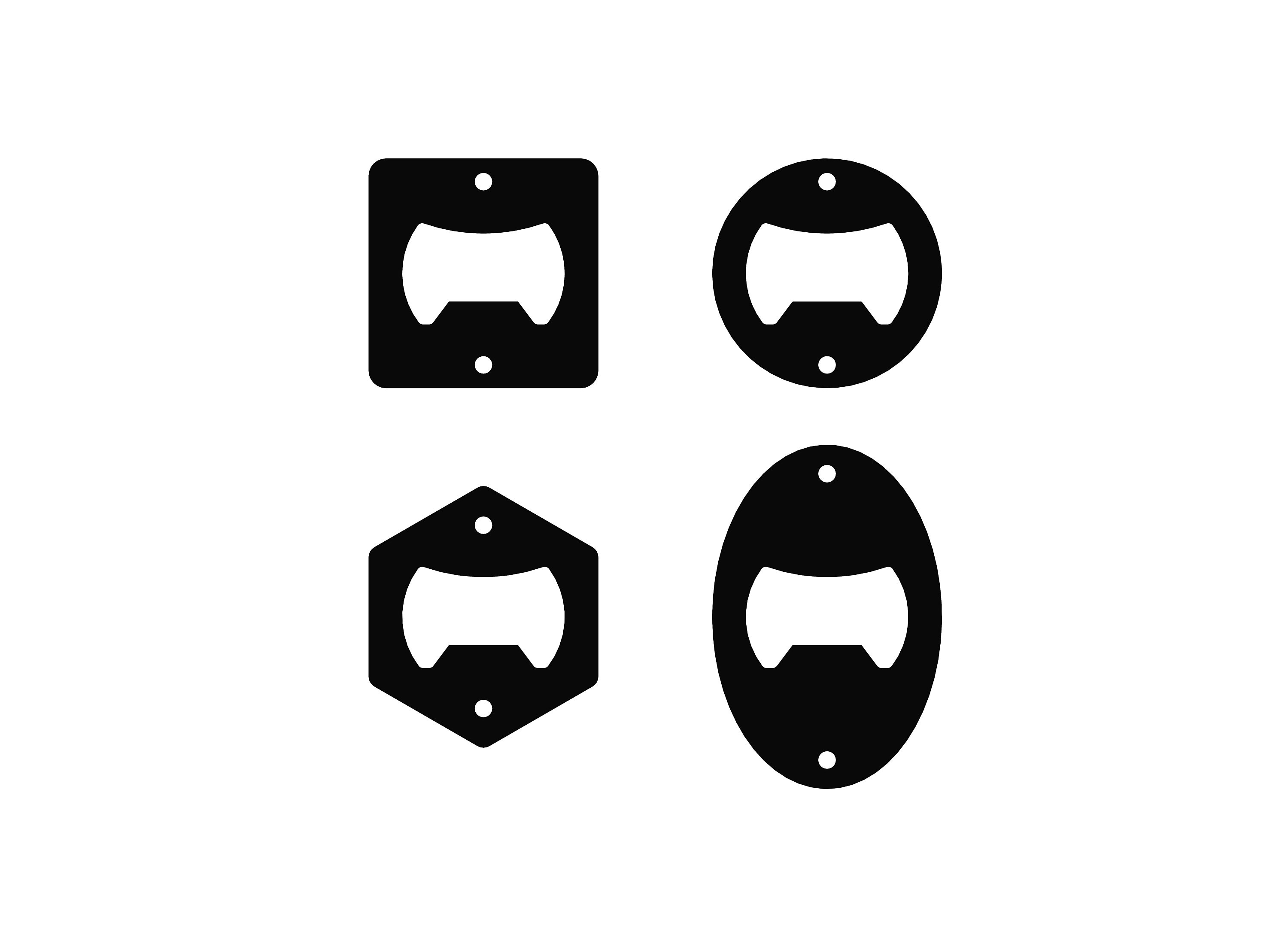 4 Pcs Beer Bottle Opener Dxf and Svg File, Bottle Opener Laser File