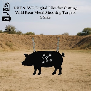 Wildschwein Shooting Ziel SVG DXF-Dateien | Schwein-Silhouette für Laser-Plasma-Schneiden | Metall Shooting Zieldateien | 3 Größen | Digitaler Download