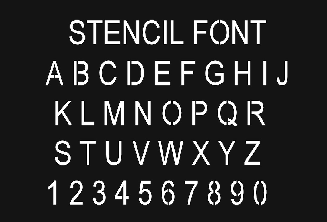 Arial Sitencil Font Alphabet Letters Dxf Svg Files Font for Cnc Laser