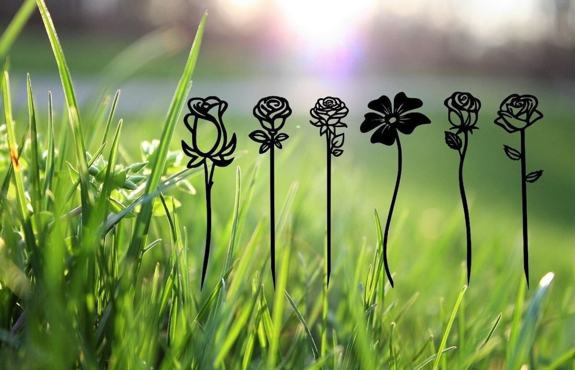 Flowers Garden Stakes DXF SVG File /garden Decor Dxf Etsy