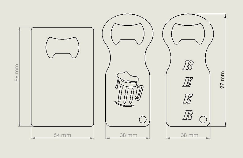 3 Pcs Beer Bottle Opener Dxf and Svg File, Beer Credit Card Opener Dxf
